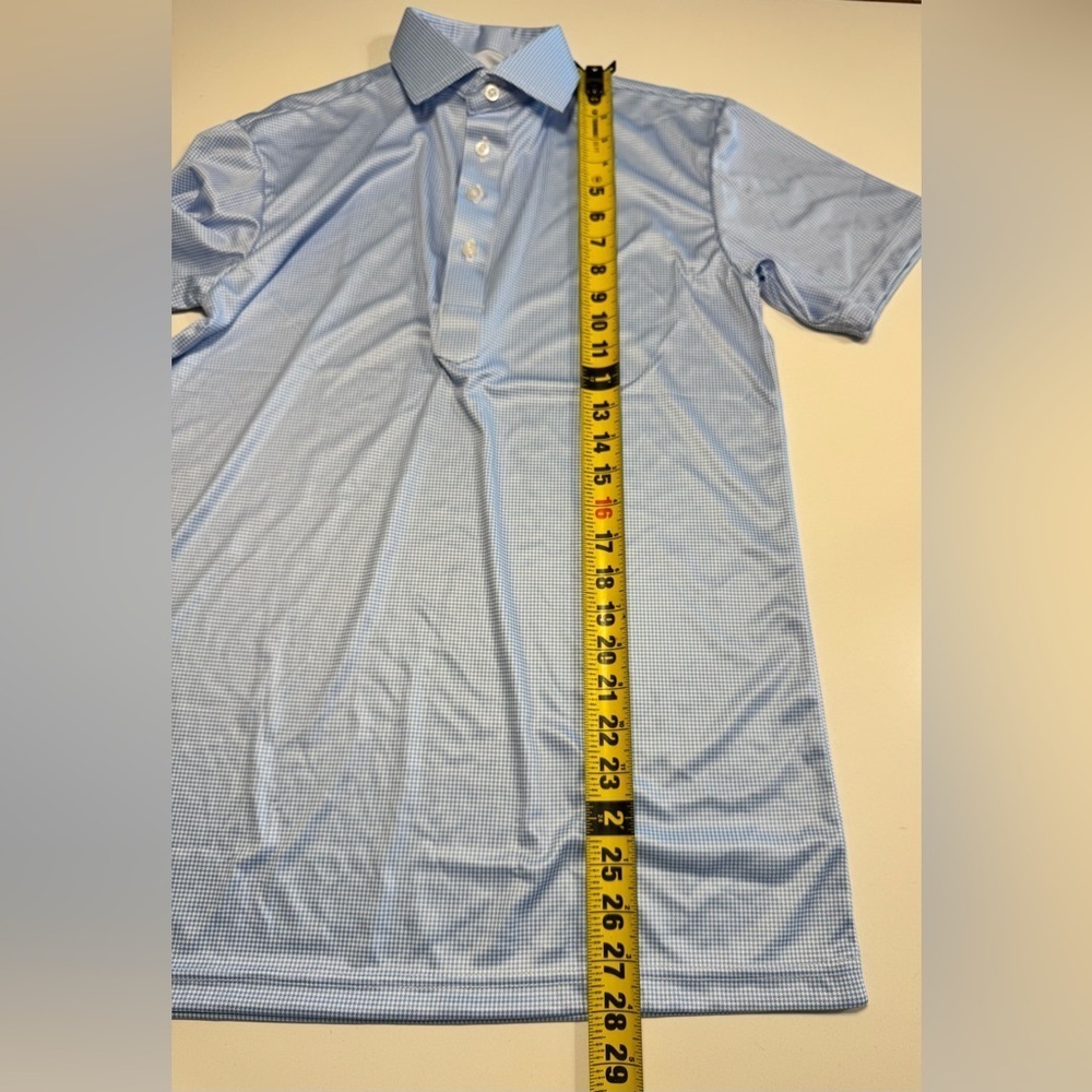 Collars and Co Dress Collar Golf Polo Shirt Size Small Blue Houndstooth - Picture 7 of 7